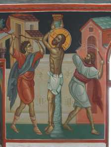 Iisus Hristos biciuit - flagelarea pe stalp, Manastirea Afteia, Alba